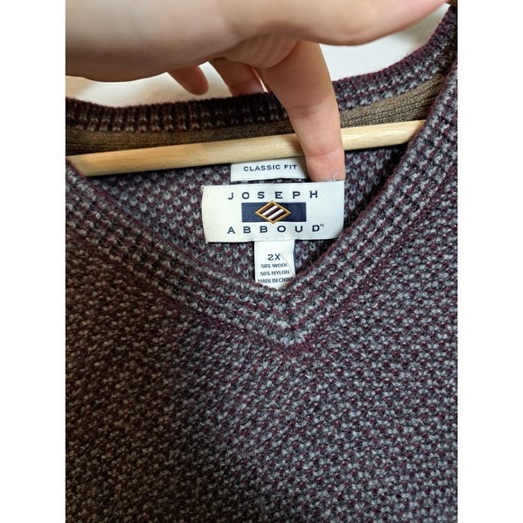 Joseph Abbound Men's Purple Wool Blend Long Sleeve Sweater Size 2X - Picture 7 of 7